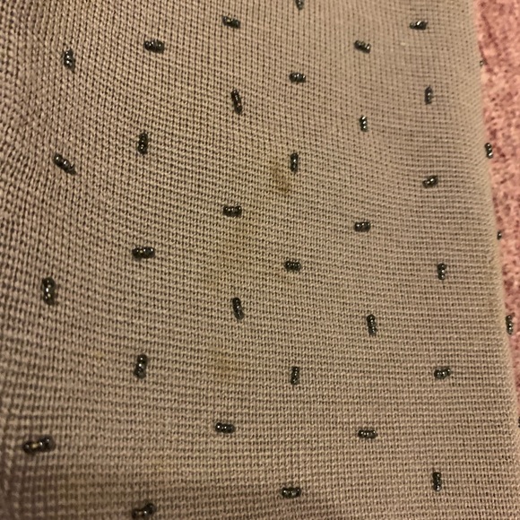 Stunning Vintage Taupe Embroidered Wool Cardigan - Picture 6 of 8